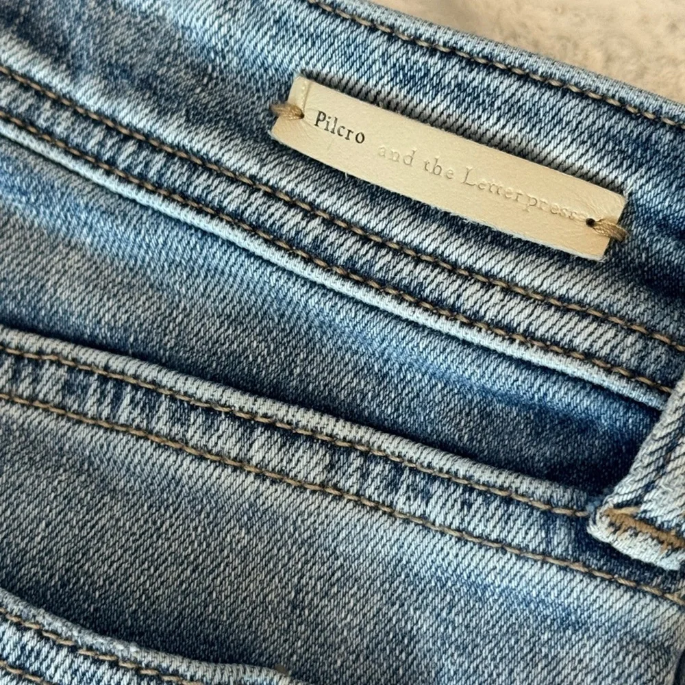 Pilcro and the Letterpress by Anthropologie Slim Boyfriend Distressed Blue Jeans - Picture 9 of 16